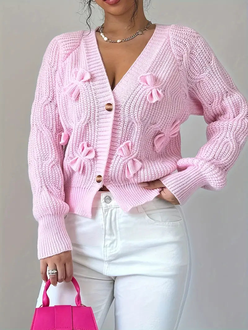 Zyrene – Gemütliche rosa Strickjacke