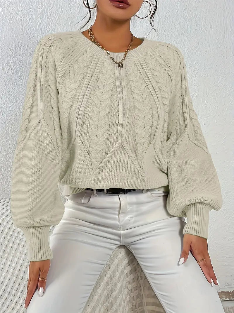 Yashodha – Stylischer Strickpullover mit Puffärmeln