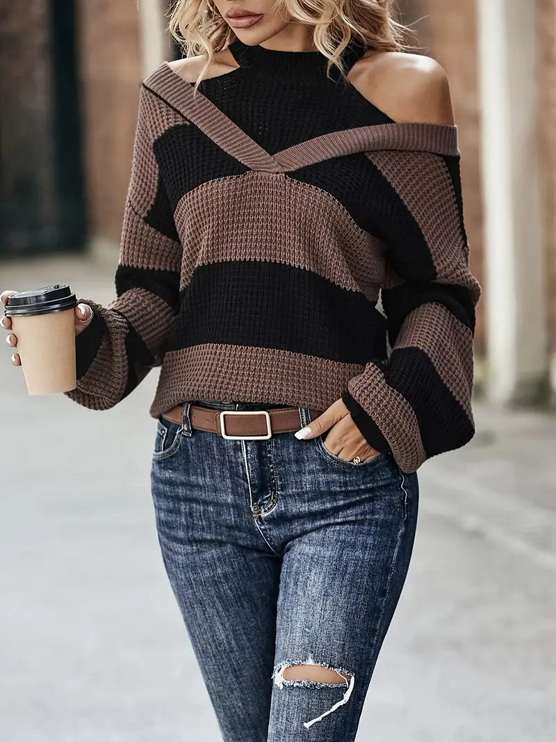 Din - Gestreifter Strickpullover