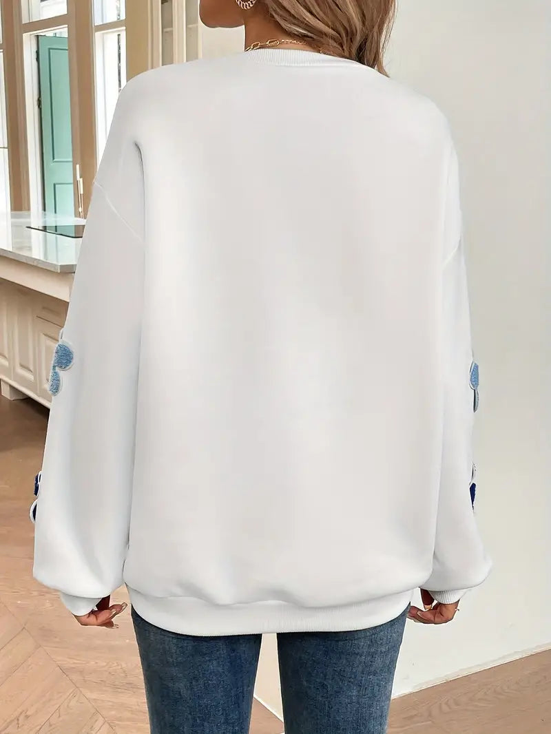 Daiyu – Baumwoll-Sweatshirt mit Blumenmuster