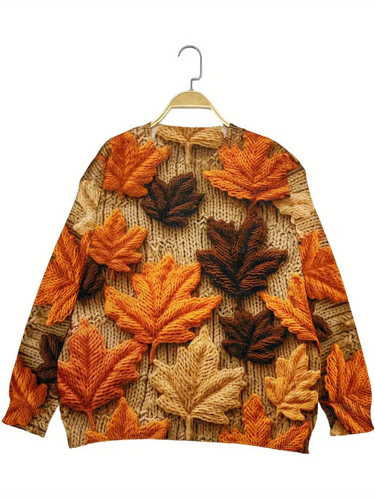 Rupal – Pullover mit Herbstblatt-Print