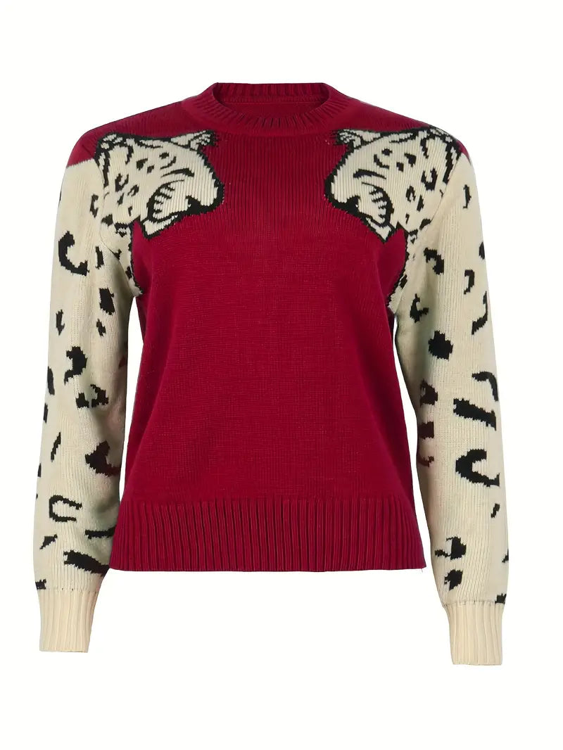 Brynlee – Pullover mit lebhaftem Leopardenmuster