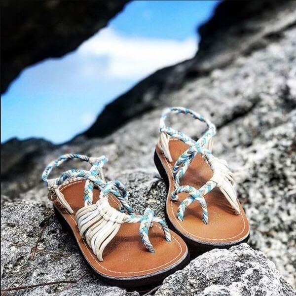 Elviera – Stilvolle Sandalen mit gewebten Riemen