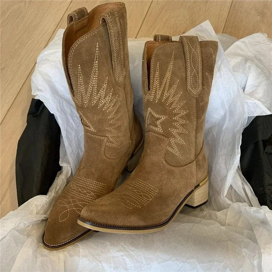 Margaret - Bestickte Westernstiefel aus Leder